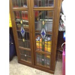 Cupboard with stained/leaded glass