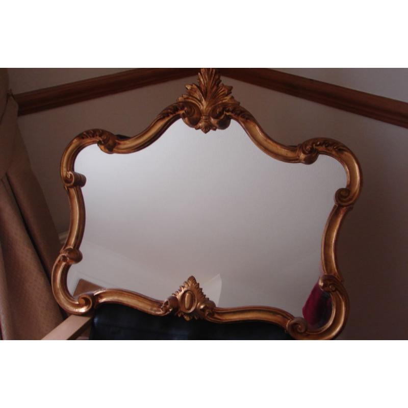 Ornate Gold Leaf Finish Mirror