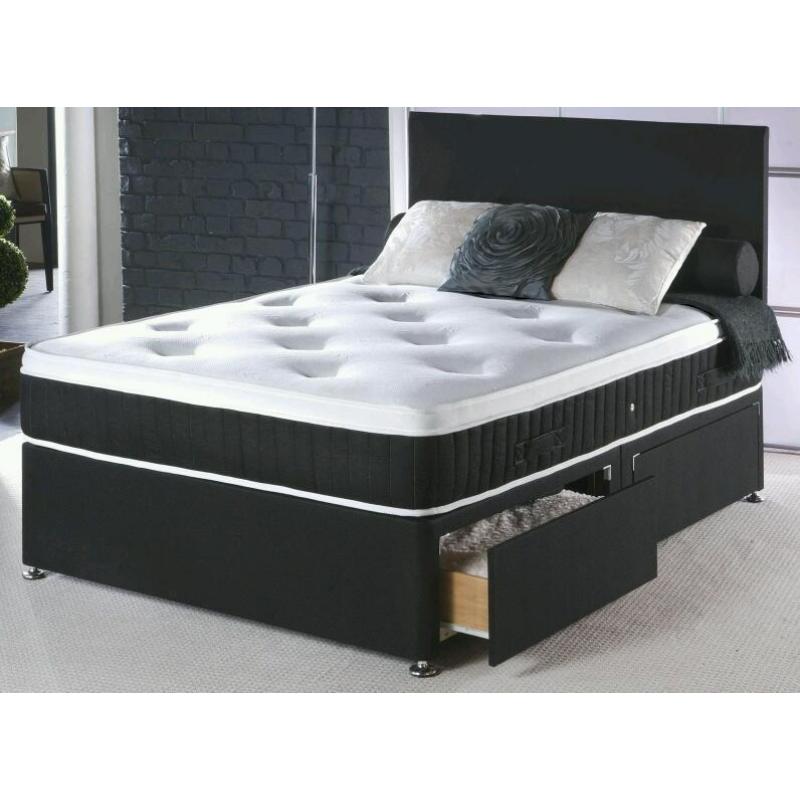 BRAND NEW-Double Divan Bed with Luxury Memory Foam Ortho Mattress-Single/Kingsize available