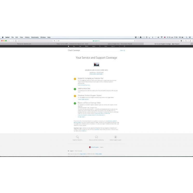 MacBook Air 2015 13inch under warranty FULLY LOADED