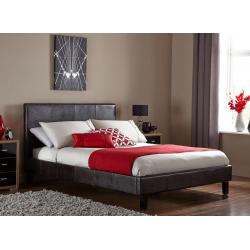 BRAND NEW- Single Leather Bed w/ Dual-Sided Deep Quilted Mattress - Double and Kingsize Available