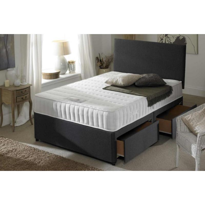 BRAND NEW - Double/Small Double Divan Bed Base with 13inch Memory Foam Luxury Orthopaedic Mattress