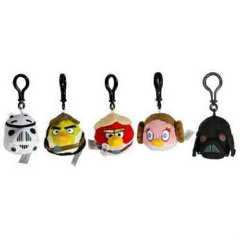 Full Set of 5! Angry Birds Star Wars Backpack Clips Skywalker Vader Solo Leia..**BRAND NEW**