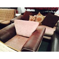 As new dfs 3 and 1 fabric sofa set