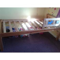 Single pine bed with matress