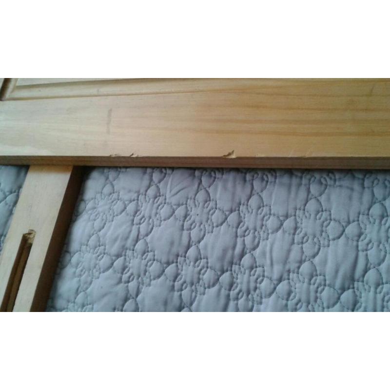 Wooden double bed headboard