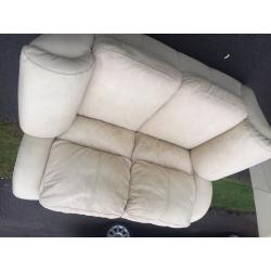 Cream leather sofa set 3+2