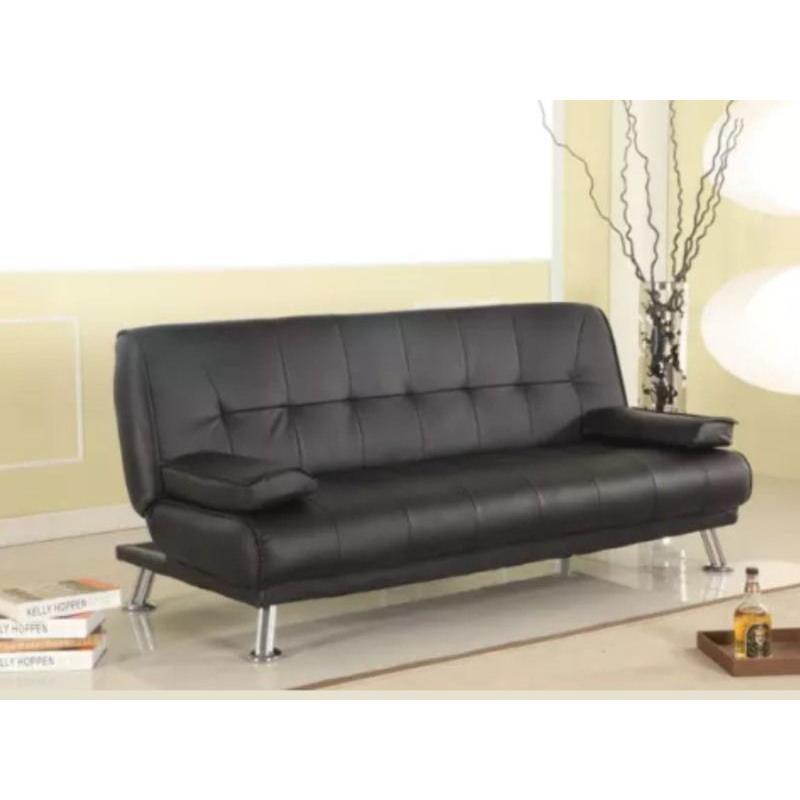 Faux leather sofa bed