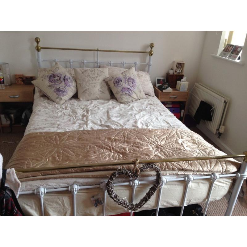 Lovely white double bed for sale