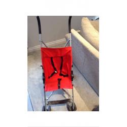 Red travel foldable lightweight pram