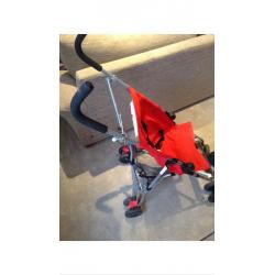 Red travel foldable lightweight pram