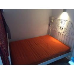 IKEA DOUBLE BED FRAME WHITE