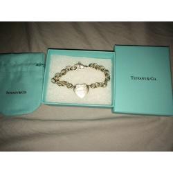 Boxed Tiffany and co authentic heart bracelet silver 925 Used