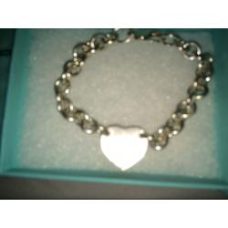 Boxed Tiffany and co authentic heart bracelet silver 925 Used