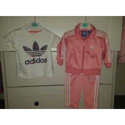 adidas tracksuit and t-shirt