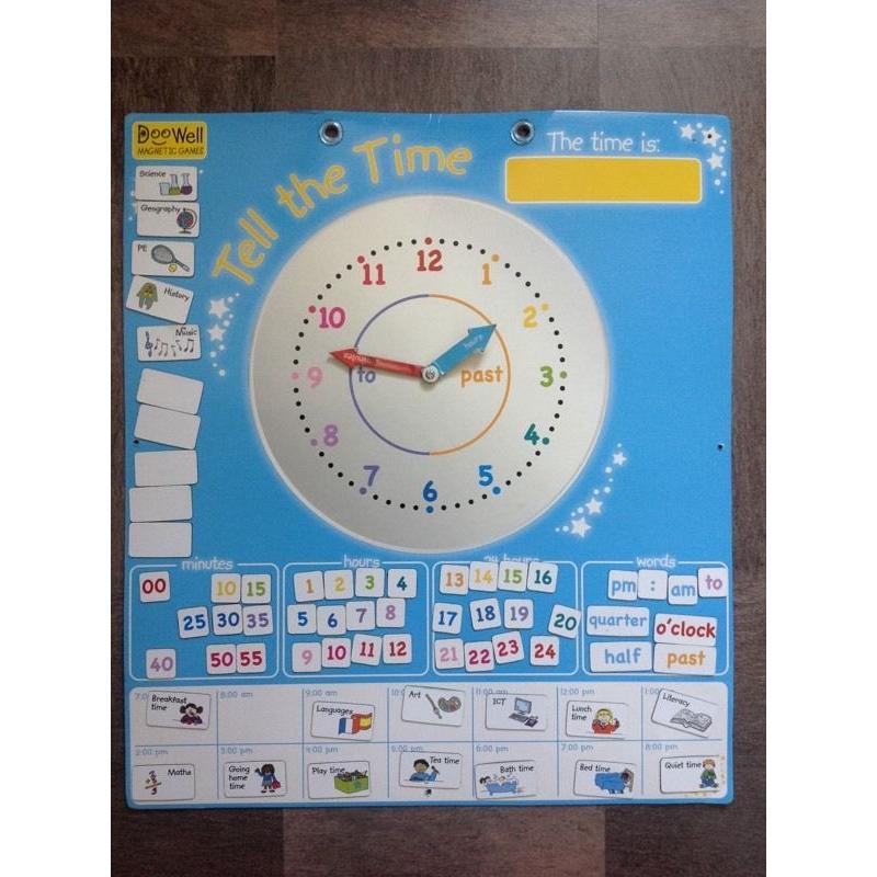 Childrens Magnetic Tell the Time Chart