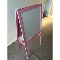 Girls Pink Chalk Easel and white board.