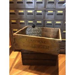 Original bollinger champagne wooden crate box fruit advertising shop prop rustic