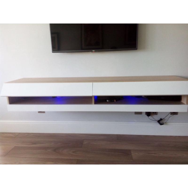 Floating cabinet with LED lights