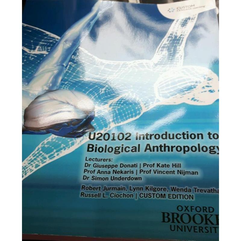 U29102 INTRODUCTION TO BIOLOGICAL ANTHROPOLOGY