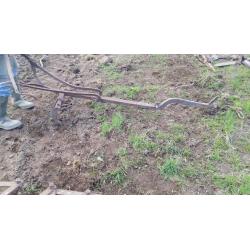 Horse drawn plough and grubber vintage farming