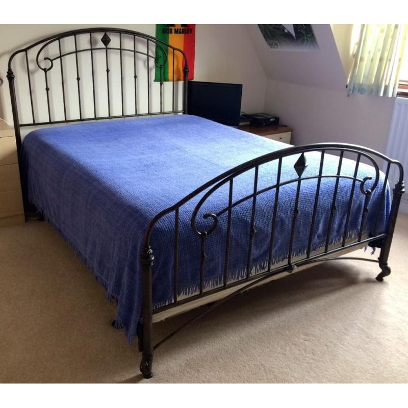 Double Bed w/Metal Frame and Serta/Perfect Sleeper Spring Mattress