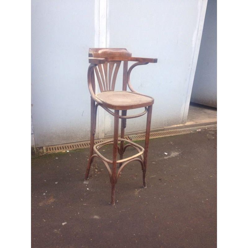 VERY SOLID ANTIQUE TIMBER STOOLS PUB CAFE