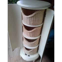 Shabby Chic cupboard with 4 basket drawers