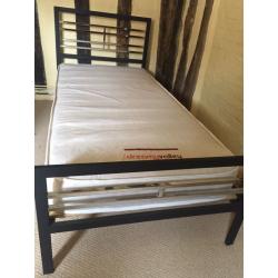 Single bed and mattress