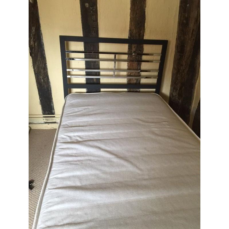 Single bed and mattress