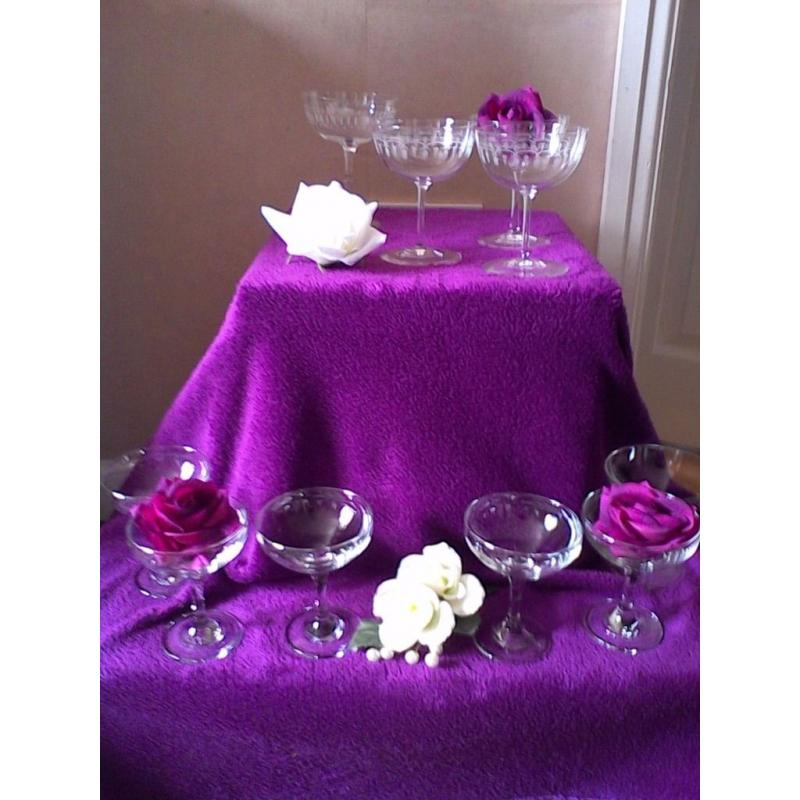 "Babysham" style glasses for Wedding Decoration.