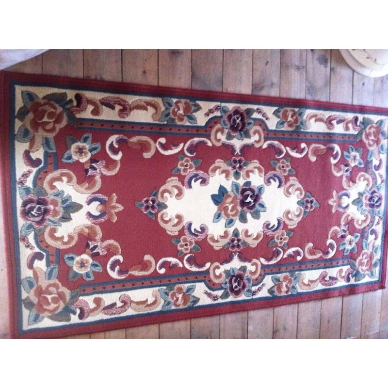 3 Bedroom Items: Vintage Style Traditional Rug / Retro Single Bed Headboard / Lampshade