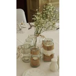 Wedding centrepieces vintage jars