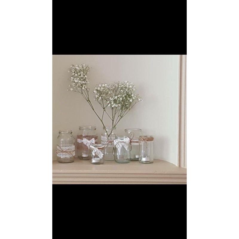 Wedding centrepieces vintage jars