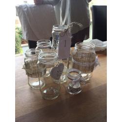 Wedding centrepieces vintage jars