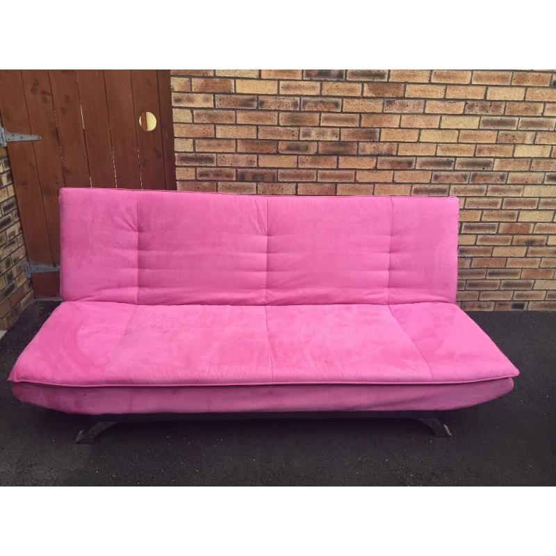 Pink Suede Sofabed