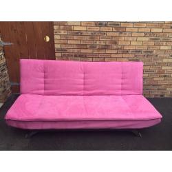 Pink Suede Sofabed