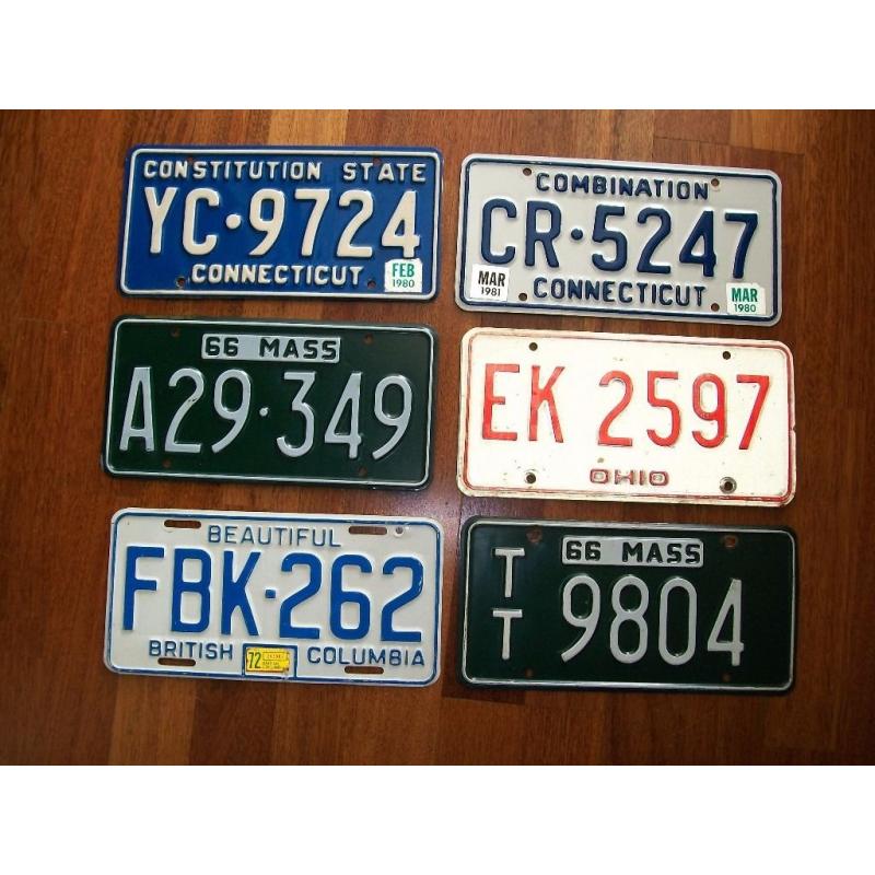 AMERICAN CAR NUMBER PLATES