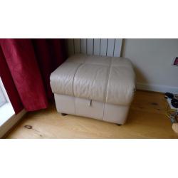 Large leather recliner corner suite with footstool, good quality, excellent unmarked condition