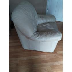 2 Cream Leather Armchairs for free (collection only)