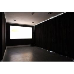 Black curtains wool serge 650cm wide x 2.18cm drop