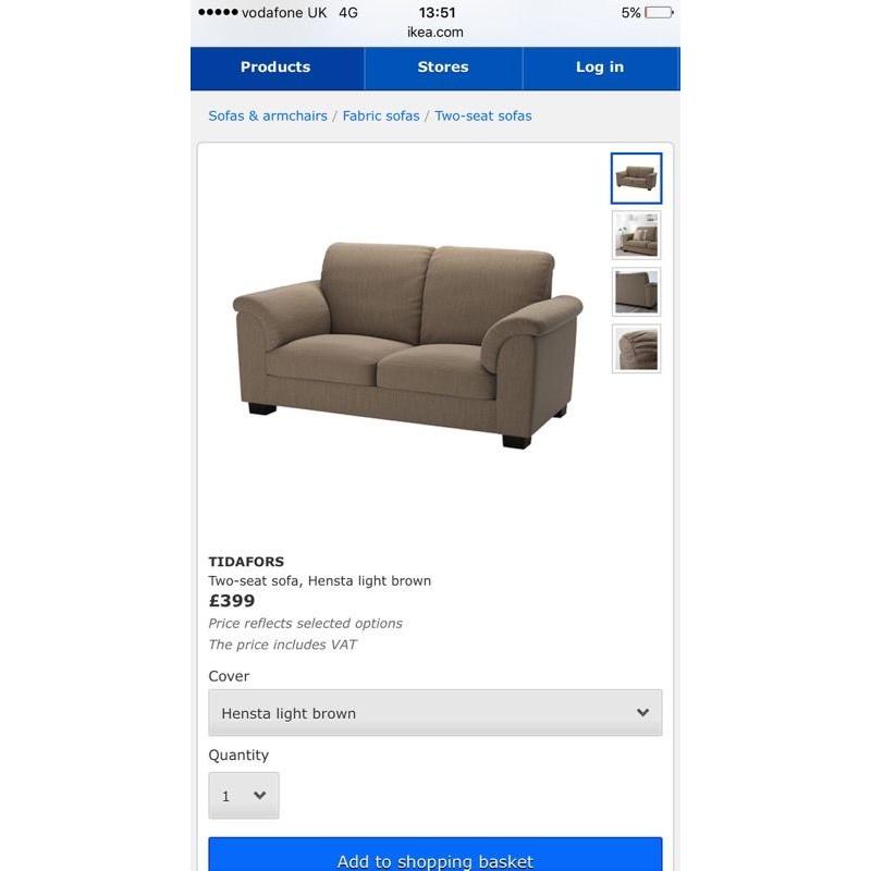 2 seater ikea sofa 1 year old