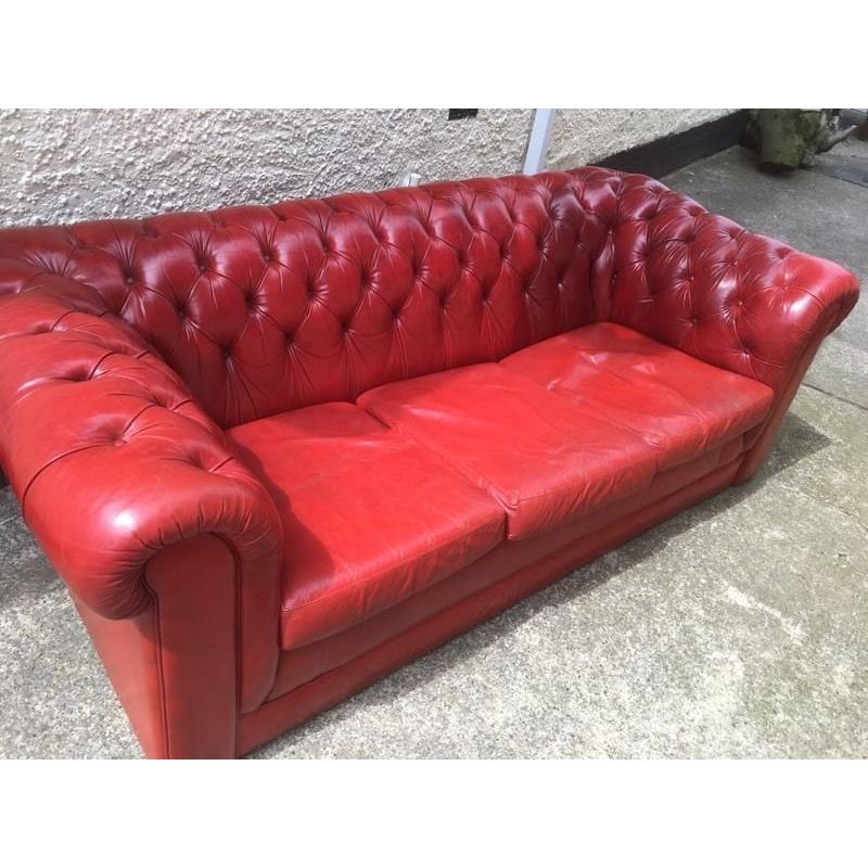 Red Chesterfield sofa delivery available