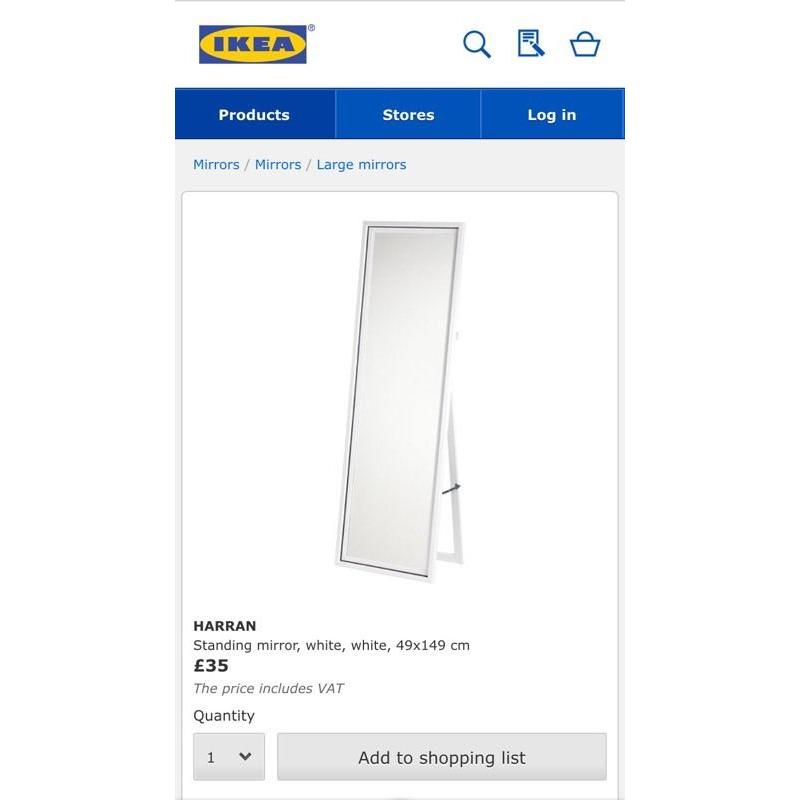 IKEA free standing mirror