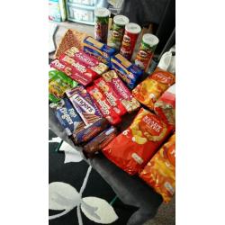 Job lot of sweets/crisps and biscuits