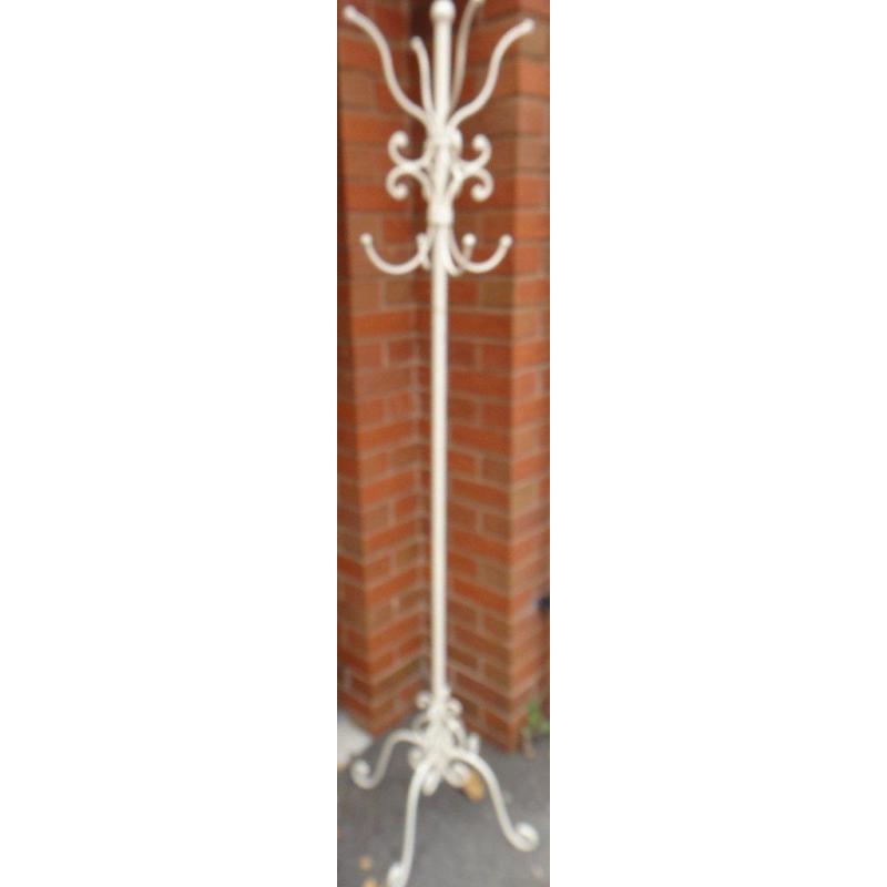 Vintage style hat/coat stand - cream metal