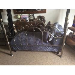 Beautiful shabby chic style silver king size bed frame