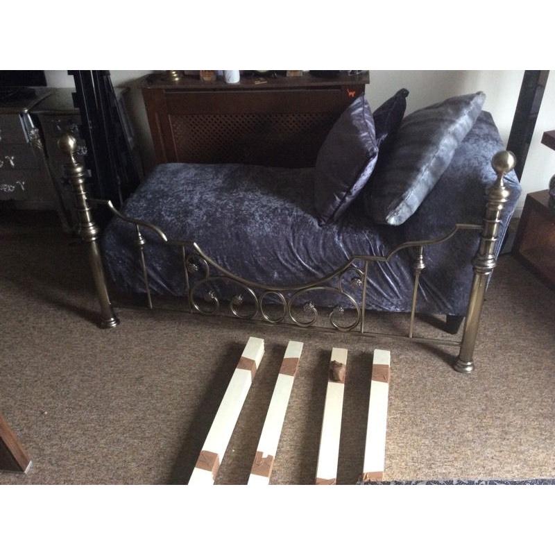 Beautiful shabby chic style silver king size bed frame