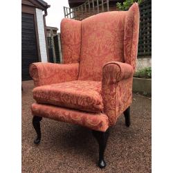 Wing Back Armchair - Queen Anne Armchair - Good Condition - Very Comfy - as it is or project ?