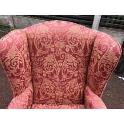 Wing Back Armchair - Queen Anne Armchair - Good Condition - Very Comfy - as it is or project ?